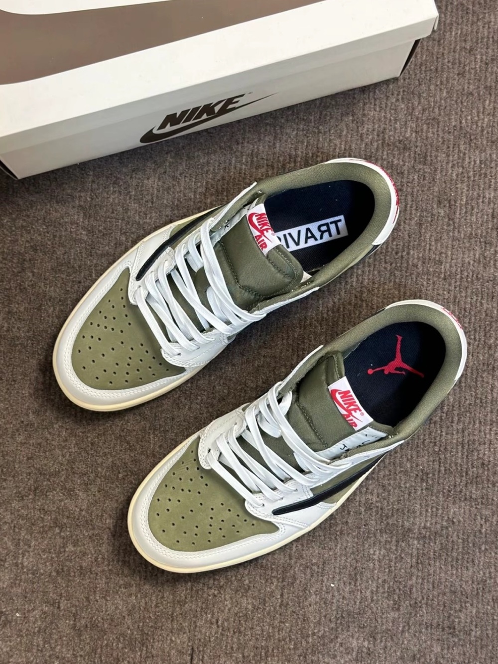 Travis Scott x Air Jordan 1 Low OG Reverse Olive Sneakers